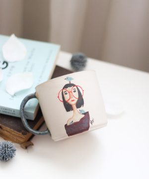 Gözlemci Kuş Stoneware Kupası